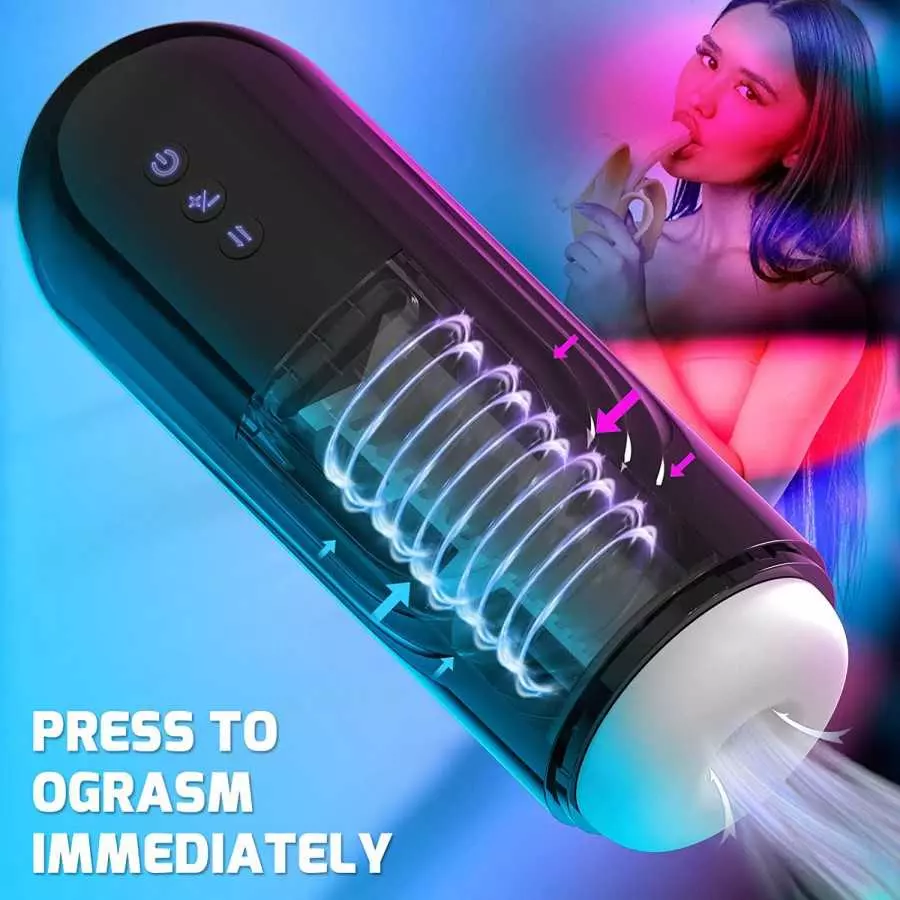 Automatic Male Masturbator 7 Blowjob Thrusting Modes Masturbators Cup 3D Realistic Textured Vagina Adult Sensory Toys
