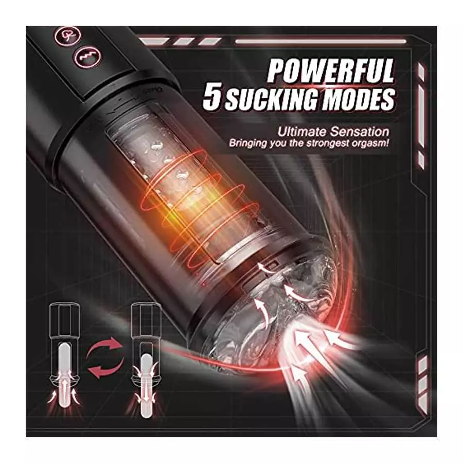 3 in 1 Automatic Male Masturbator Cup with Sucking & Vibrating & Thrusting Modes, Realistic Vagina Pocket Pussy Stroker with 3D