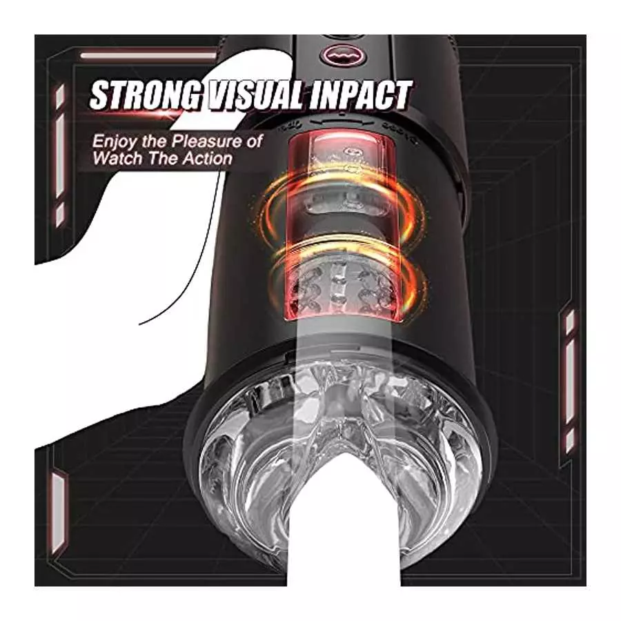 3 in 1 Automatic Male Masturbator Cup with Sucking & Vibrating & Thrusting Modes, Realistic Vagina Pocket Pussy Stroker with 3D