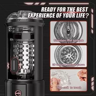 3 in 1 Automatic Male Masturbator Cup with Sucking & Vibrating & Thrusting Modes, Realistic Vagina Pocket Pussy Stroker with 3D 3 in 1 Automatic Male Masturbator Cup with Sucking & Vibrating & Thrusting Modes, Realistic Vagina Pocket Pussy Stroker with 3D