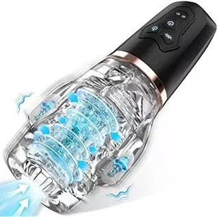 Male Masturbators Adult Toys, Mens Sex Toys Automatic Male Masturbator with 5 Sucking & 10 Vibrating Modes, Male Stroker with Po