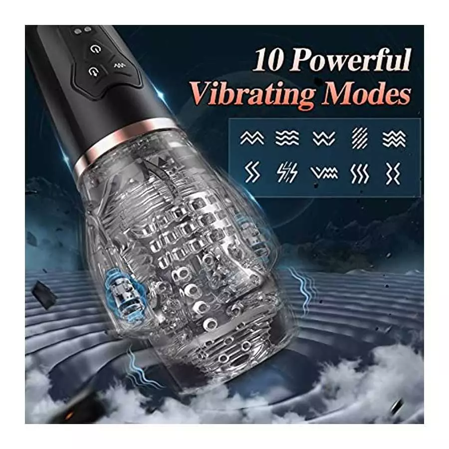 Male Masturbators Adult Toys, Mens Sex Toys Automatic Male Masturbator with 5 Sucking & 10 Vibrating Modes, Male Stroker with Po