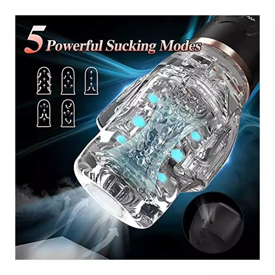 Male Masturbators Adult Toys, Mens Sex Toys Automatic Male Masturbator with 5 Sucking & 10 Vibrating Modes, Male Stroker with Po