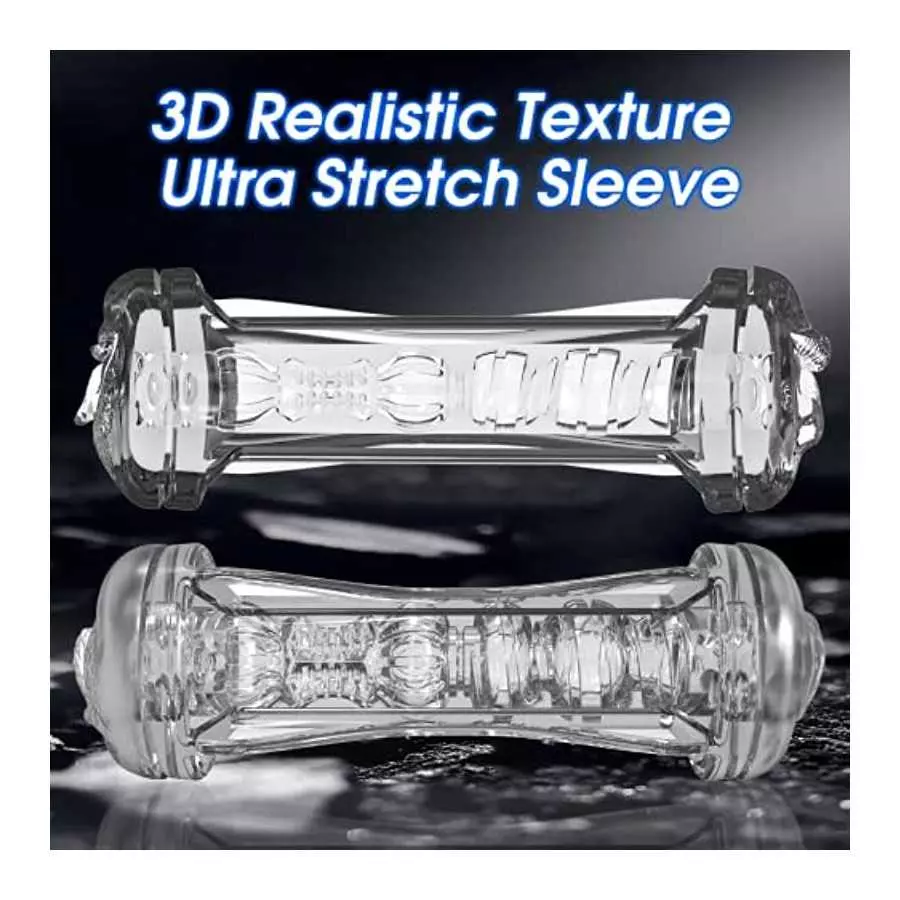 Dual Open Ended 360° Rotating Male Masturbators Stroker Sleeve,Mesterstar Pocket Pussy Sex Toys for Adult with 3D Crystal Realis