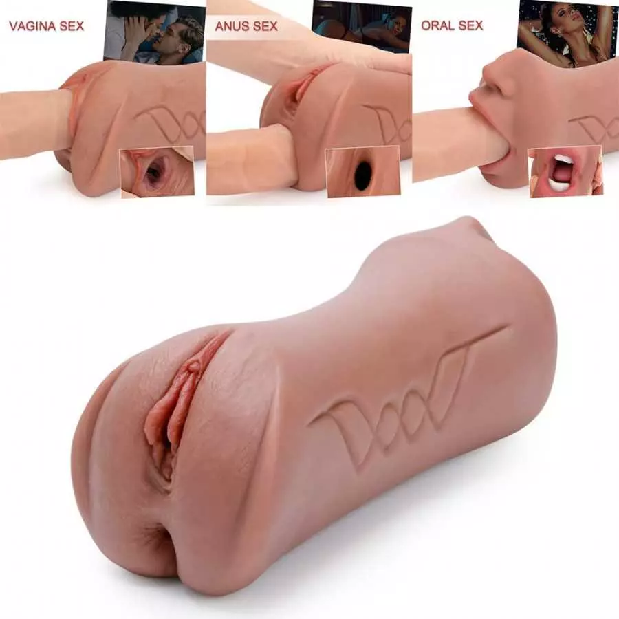 Rosetell Male Masturbators 3 in 1 Male Pocket Pussy Blowjob Stroker with Realistic Mouth Vivid Vagina and Tight Anus Soft Sex Do