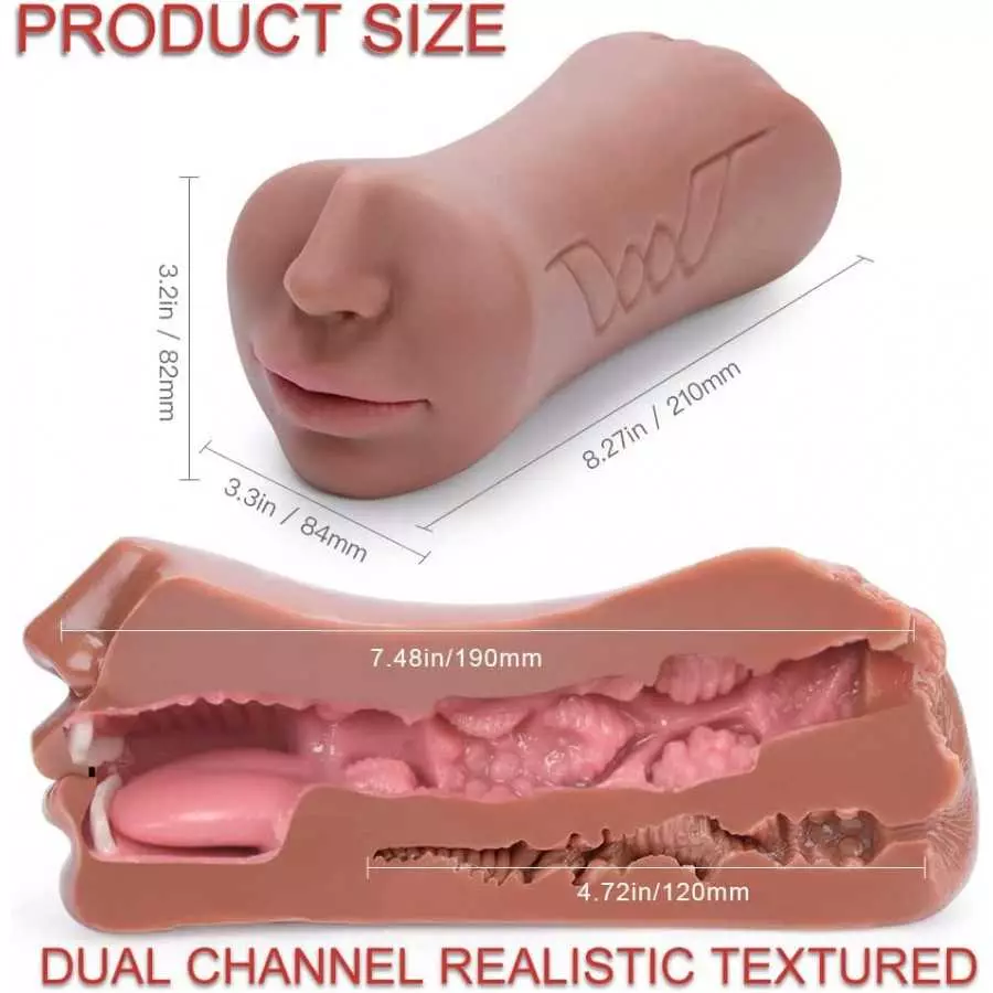 Rosetell Male Masturbators 3 in 1 Male Pocket Pussy Blowjob Stroker with Realistic Mouth Vivid Vagina and Tight Anus Soft Sex Do