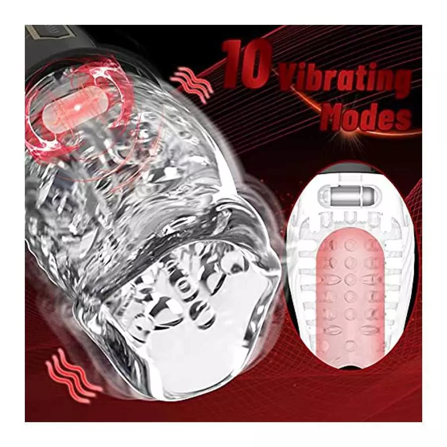 Automatic Male Masturbator Cup with 10 Vibrating & 5 Rotating Modes for Penis Stimulation, Electric Pocket Pussy Vagina Textured