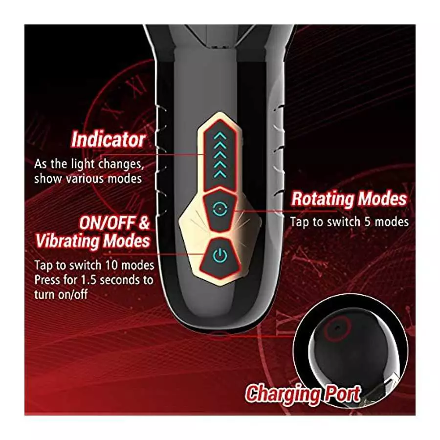 Automatic Male Masturbator Cup with 10 Vibrating & 5 Rotating Modes for Penis Stimulation, Electric Pocket Pussy Vagina Textured