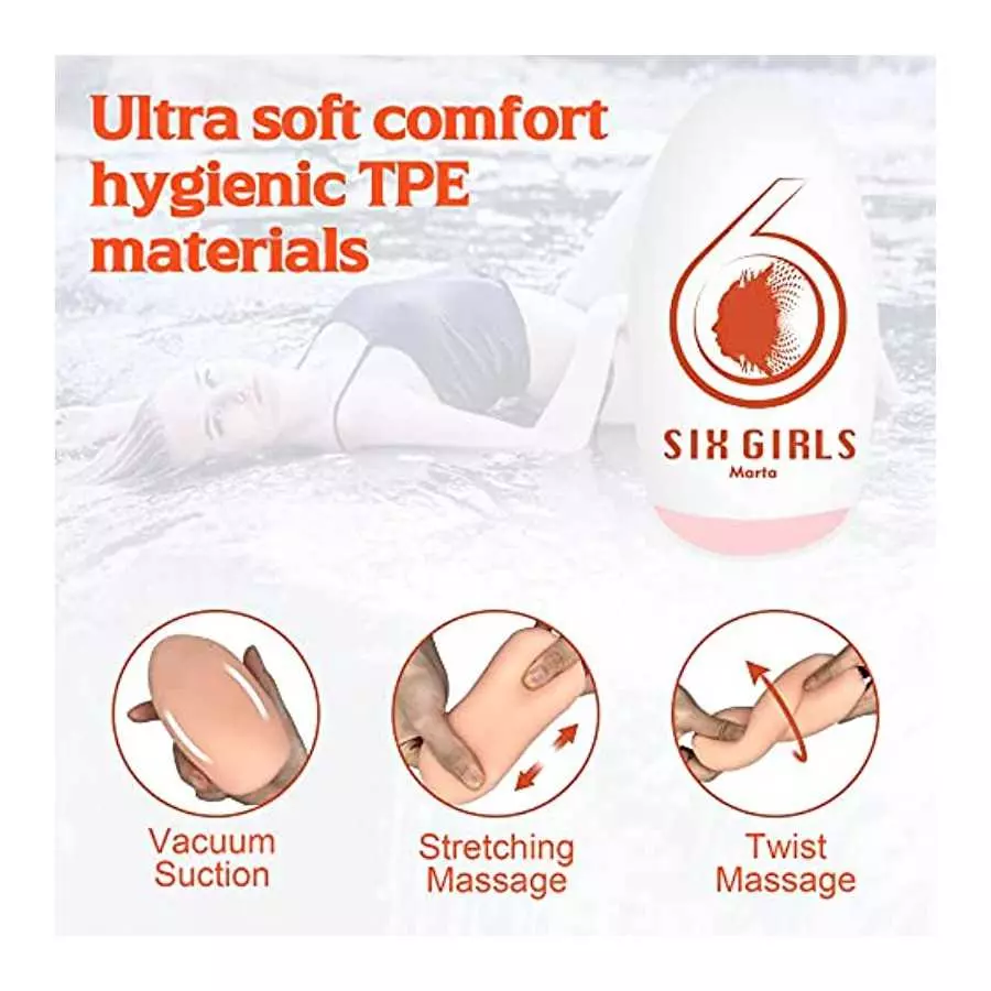 Male Masturbator Egg, Lilecemie Portable Pleasure Pocket Pussy Stroker with 3D Realistic Textured Vagina Ultra Soft Stretchy Mal