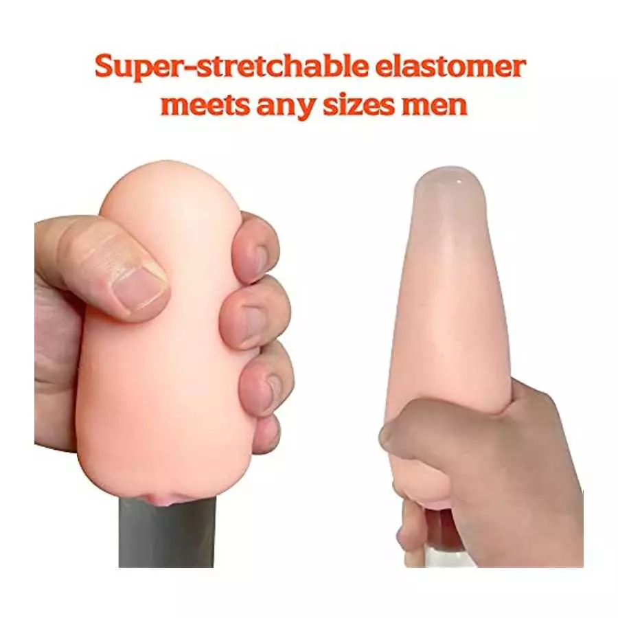 Male Masturbator Egg, Lilecemie Portable Pleasure Pocket Pussy Stroker with 3D Realistic Textured Vagina Ultra Soft Stretchy Mal