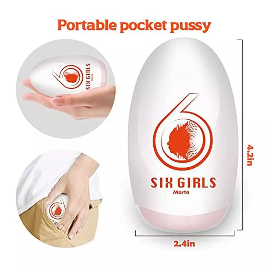 Male Masturbator Egg, Lilecemie Portable Pleasure Pocket Pussy Stroker with 3D Realistic Textured Vagina Ultra Soft Stretchy Mal