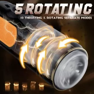 Automatic Male Masturbator, Male Masturbator Cup with 10 Thrusting & Rotating Separate Modes for Penis Stimulation, Hands-Free E Automatic Male Masturbator, Male Masturbator Cup with 10 Thrusting & Rotating Separate Modes for Penis Stimulation, Hands-Free E