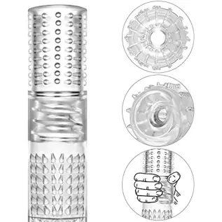 Male Masturbators Cup Crystal Vagina Sleeve Male Masturbation Stroker Transparent Spiral Textured Tunnel Pocket Pussy Adult Sex