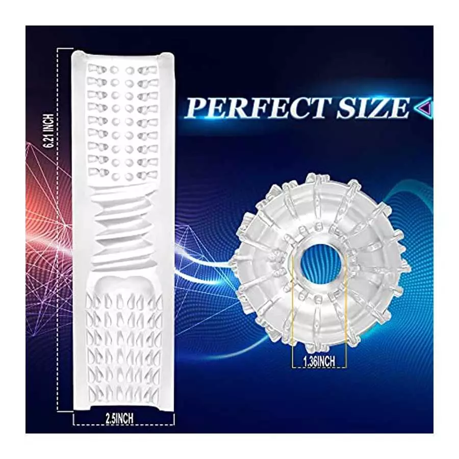 Male Masturbators Cup Crystal Vagina Sleeve Male Masturbation Stroker Transparent Spiral Textured Tunnel Pocket Pussy Adult Sex