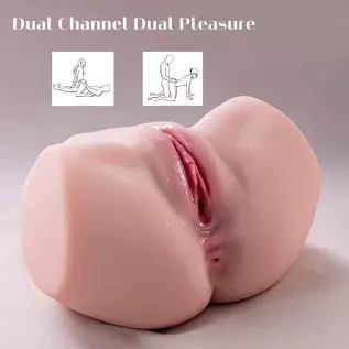 Sex Doll Male Masturbator with Realistic Big Boobs Vagina and Anal, Silicone Pocket Pussy Butt Stroker with 5 Suction & Vibratio