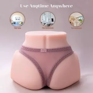 Sex Doll Male Masturbator with Realistic Big Boobs Vagina and Anal, Silicone Pocket Pussy Butt Stroker with 5 Suction & Vibratio