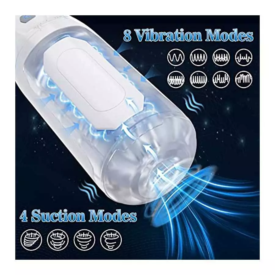 Automatic Male Masturbators with 8 Vibration & 4 Clamp Suction Modes for Penis Stimulation, Electric Pocket Pussy 3D&nbsp;Realistic T