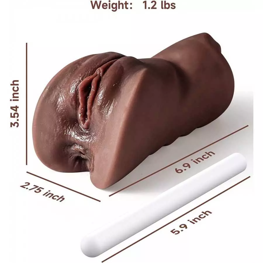 3 in 1 Male Masturbator Realistic Pocket Pussy with Drying Stick, Mansbatee Double-Ended Male Sex Toy Mouth Tongue Textured Vagi