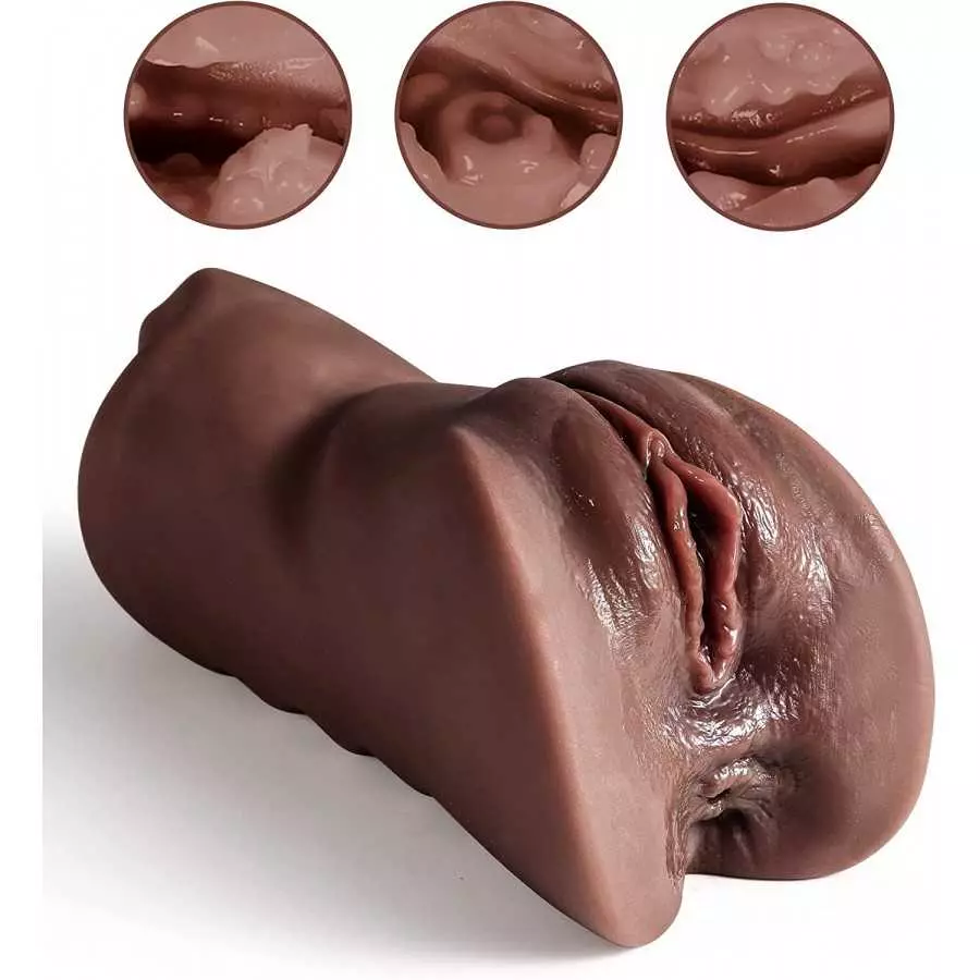 3 in 1 Male Masturbator Realistic Pocket Pussy with Drying Stick, Mansbatee Double-Ended Male Sex Toy Mouth Tongue Textured Vagi