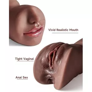3 in 1 Male Masturbator Realistic Pocket Pussy with Drying Stick, Mansbatee Double-Ended Male Sex Toy Mouth Tongue Textured Vagi 3 in 1 Male Masturbator Realistic Pocket Pussy with Drying Stick, Mansbatee Double-Ended Male Sex Toy Mouth Tongue Textured Vagi
