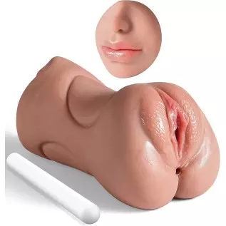 3 in 1 Male Masturbator Realistic Pocket Pussy with Drying Stick, Mansbatee Double-Ended Male Sex Toy Mouth Tongue Textured Vagi 3 in 1 Male Masturbator Realistic Pocket Pussy with Drying Stick, Mansbatee Double-Ended Male Sex Toy Mouth Tongue Textured Vagi