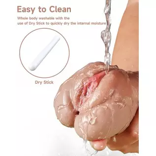 3 in 1 Male Masturbator Realistic Pocket Pussy with Drying Stick, Mansbatee Double-Ended Male Sex Toy Mouth Tongue Textured Vagi 3 in 1 Male Masturbator Realistic Pocket Pussy with Drying Stick, Mansbatee Double-Ended Male Sex Toy Mouth Tongue Textured Vagi