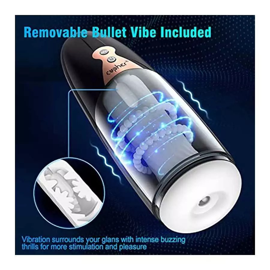 Automatic Male Masturbator, 5 Telescoping & Vibrating Electric Sex Masturbation Cup Penis Stroker for Men Hands Free Realistic P