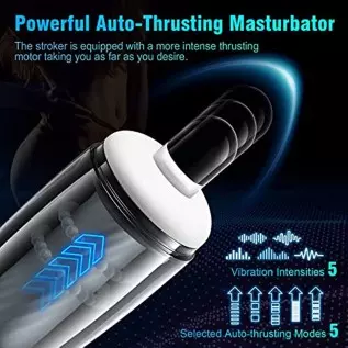 Automatic Male Masturbator, 5 Telescoping & Vibrating Electric Sex Masturbation Cup Penis Stroker for Men Hands Free Realistic P Automatic Male Masturbator, 5 Telescoping & Vibrating Electric Sex Masturbation Cup Penis Stroker for Men Hands Free Realistic P