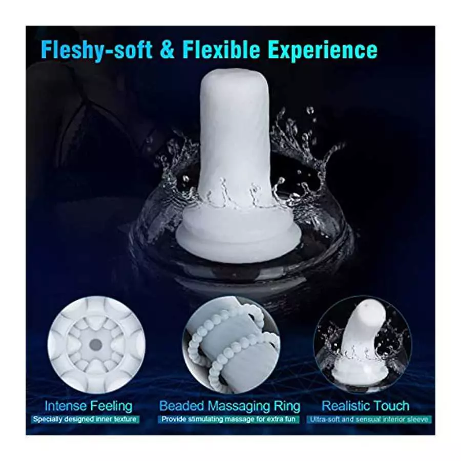 Automatic Male Masturbator, 5 Telescoping & Vibrating Electric Sex Masturbation Cup Penis Stroker for Men Hands Free Realistic P