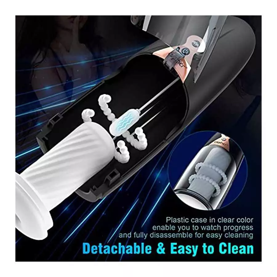 Automatic Male Masturbator, 5 Telescoping & Vibrating Electric Sex Masturbation Cup Penis Stroker for Men Hands Free Realistic P