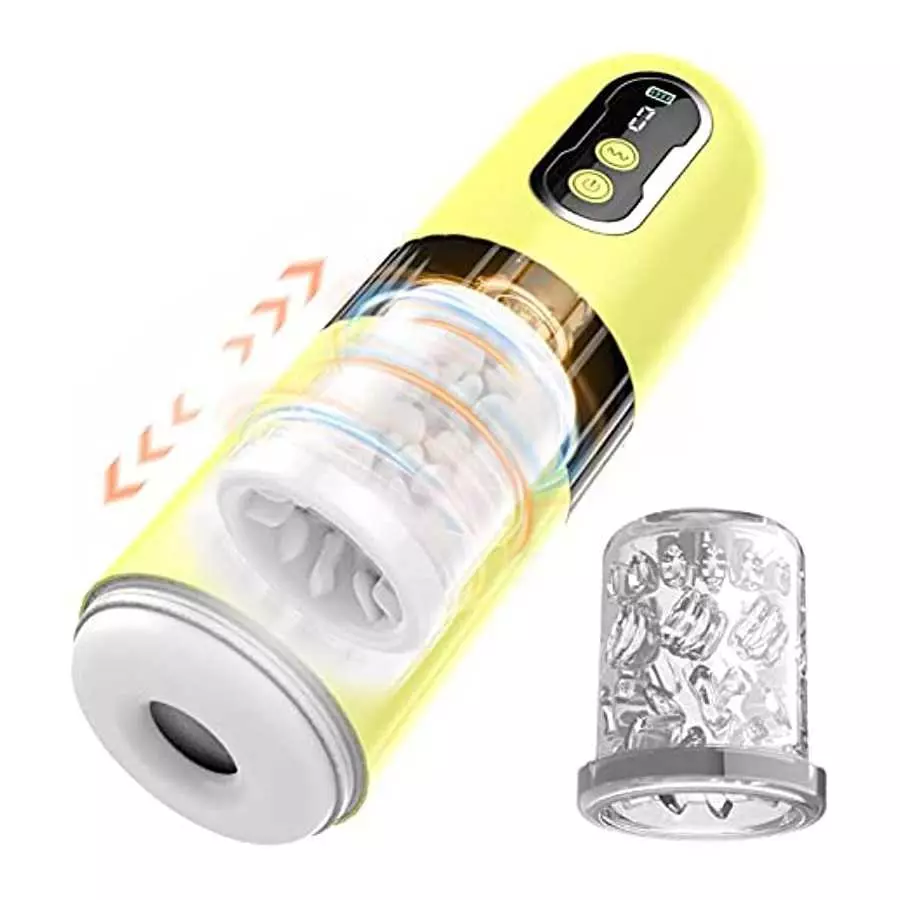 SUGARSURF Adult Sex Toys Pocket Pussy - Male Masturbators Cup for Men with 8 Thrusting 360°Rotating Stroking 3D Vagina Pronuncia