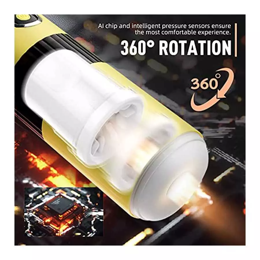 SUGARSURF Adult Sex Toys Pocket Pussy - Male Masturbators Cup for Men with 8 Thrusting 360°Rotating Stroking 3D Vagina Pronuncia
