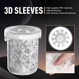 SUGARSURF Adult Sex Toys Pocket Pussy - Male Masturbators Cup for Men with 8 Thrusting 360°Rotating Stroking 3D Vagina Pronuncia