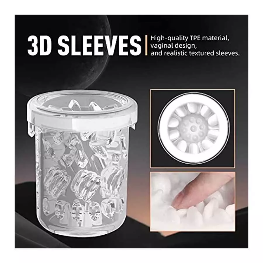 SUGARSURF Adult Sex Toys Pocket Pussy - Male Masturbators Cup for Men with 8 Thrusting 360°Rotating Stroking 3D Vagina Pronuncia