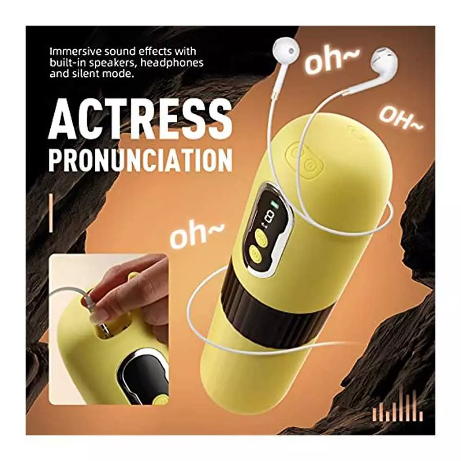 SUGARSURF Adult Sex Toys Pocket Pussy - Male Masturbators Cup for Men with 8 Thrusting 360°Rotating Stroking 3D Vagina Pronuncia