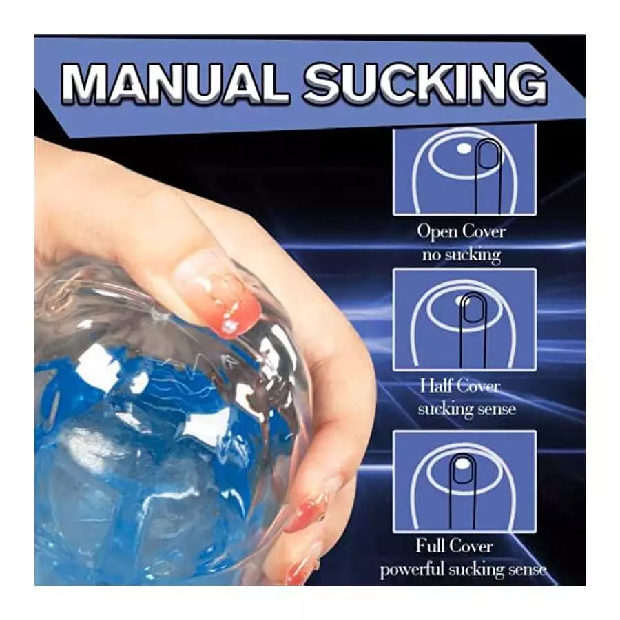 Sex Toys for Men Manual Sucking Extrusion Male Masturbators, Portable Pocket Pussy Stroker with Vagina Textured Blowjob Sex Toy