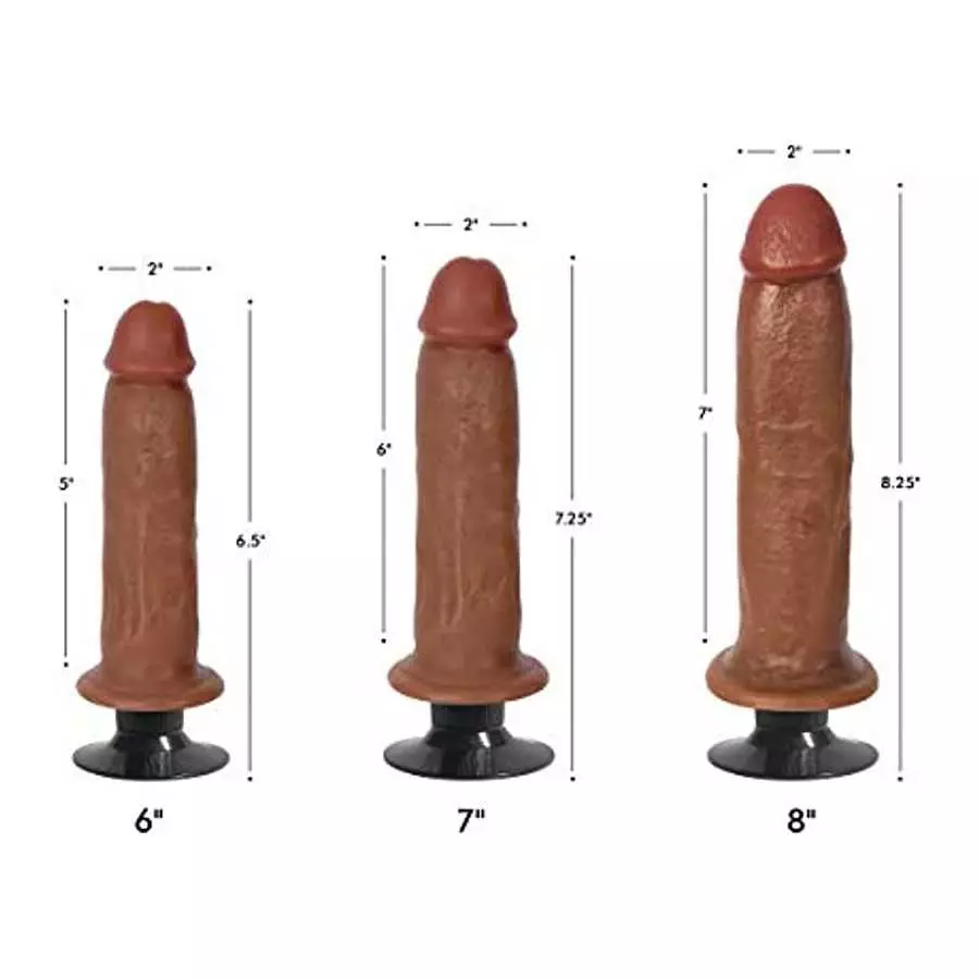 Jock Dark Bareskin Vibrating Dildo - 8 Inch