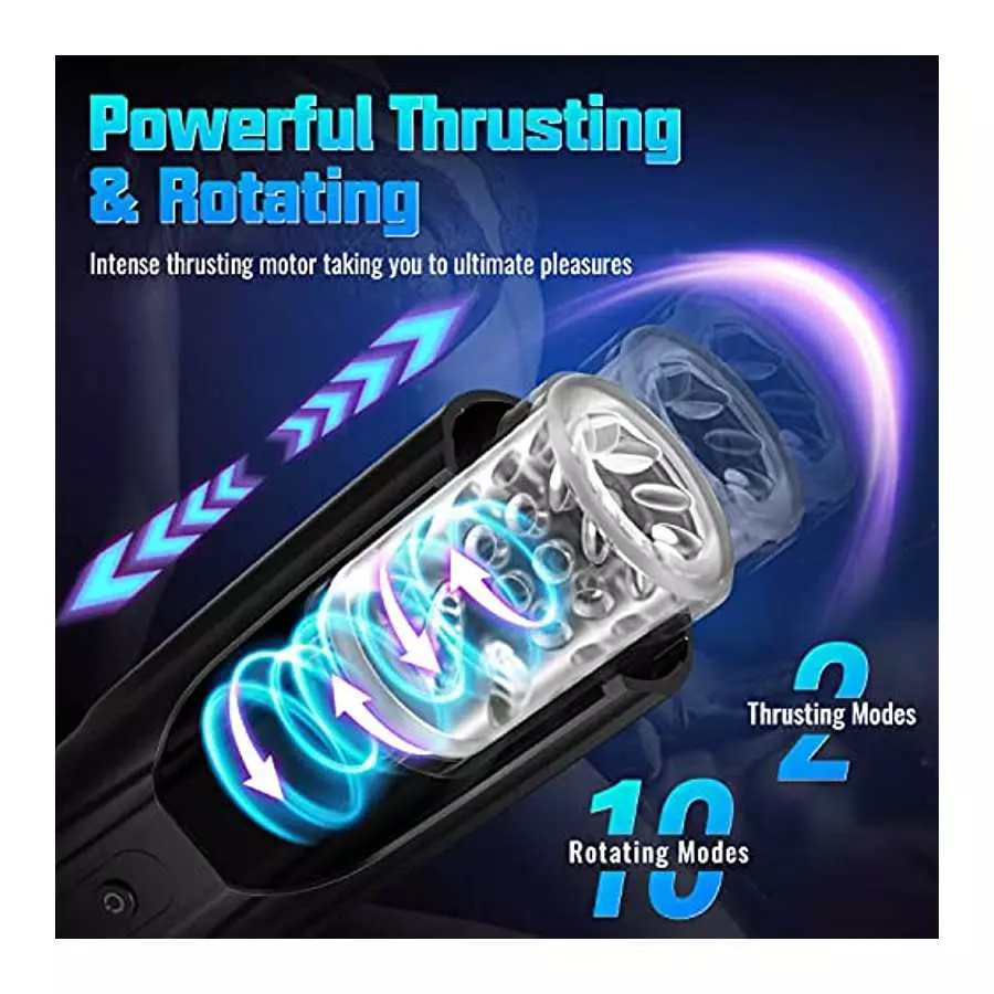 Spinning Automatic Male Masturbator - LATUNE Rex, Male Masturbator Cup with Hands-Free Thrusting & Rotating Motions for Penis, 3