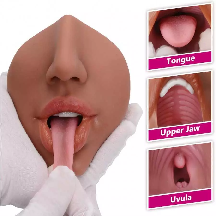 Male Masturbators Adult Sex Toys with Realistic Textured Blowjob Stroker Sleeve for Men Real Mouth Deep Throat Oral Sex for Man