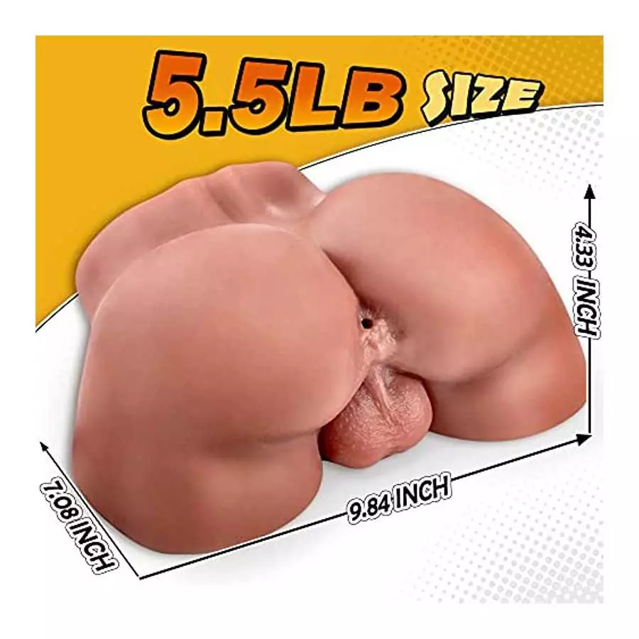 5.5LB Anal Male Masturbator with Testicles, Realistic Butt Masturbator with Plump Hips and Tight Anus for Men Masturbation, Goyh