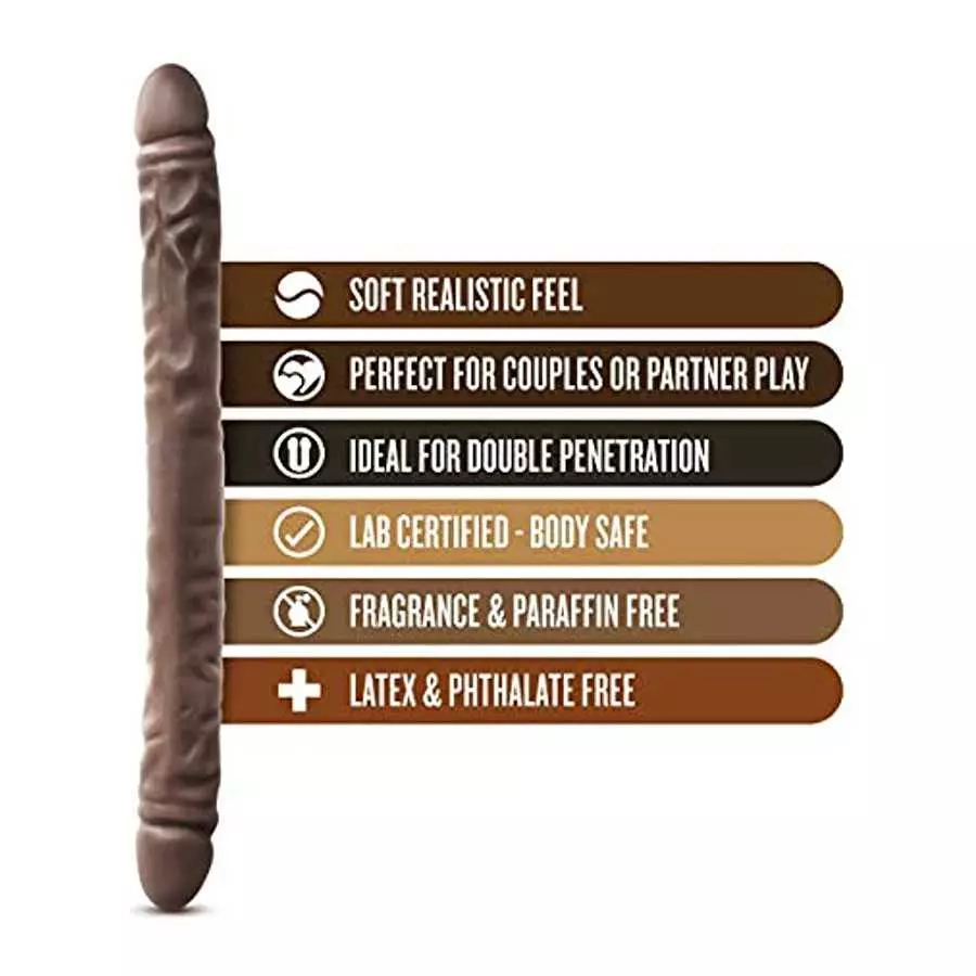 Blush Dr. Skin 18 Inch Double Dildo Extra Long Dildo, Sex Toy for Women, Sex Toy for Adults, Chocolate
