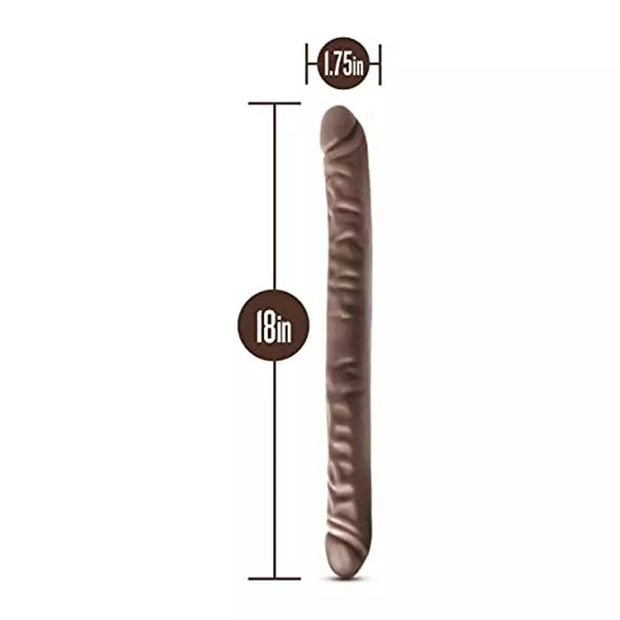 Blush Dr. Skin 18 Inch Double Dildo Extra Long Dildo, Sex Toy for Women, Sex Toy for Adults, Chocolate
