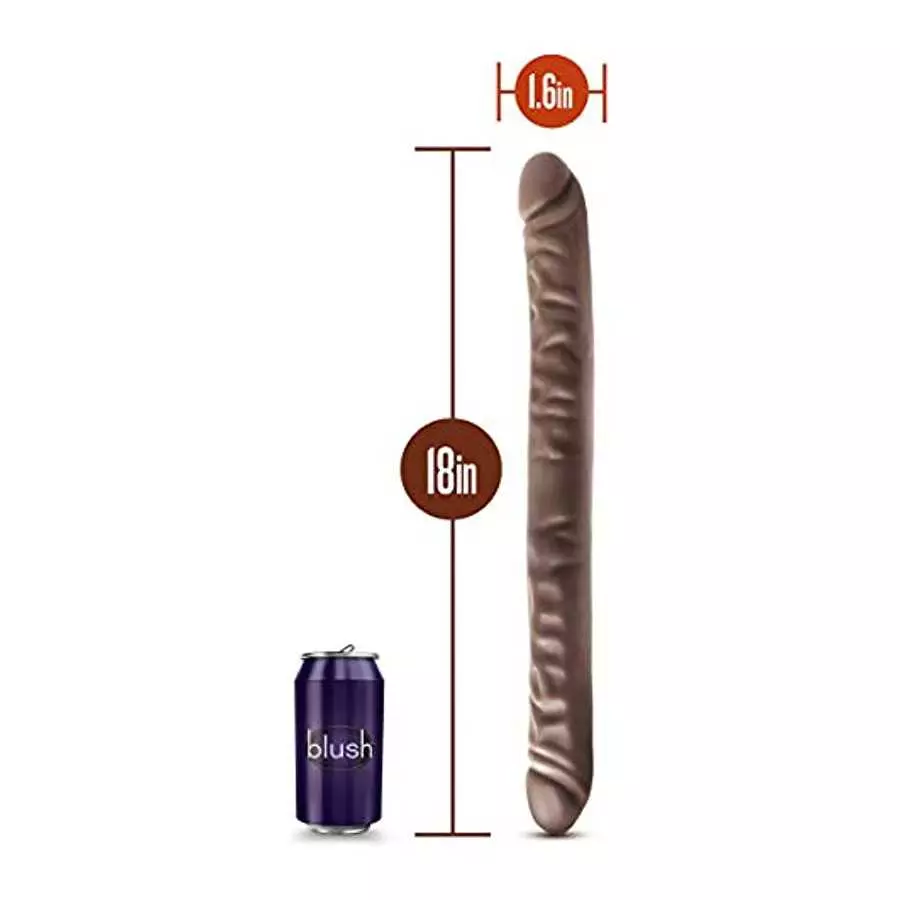 Blush Dr. Skin 18 Inch Double Dildo Extra Long Dildo, Sex Toy for Women, Sex Toy for Adults, Chocolate
