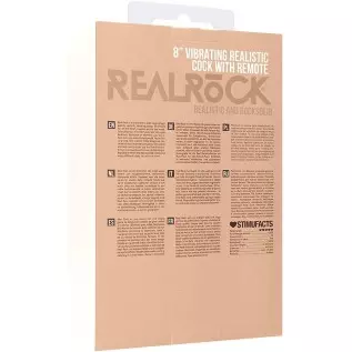 RealRock Vibrating Realistic Cock with Scrotum, Skin, 8 Inch RealRock Vibrating Realistic Cock with Scrotum, Skin, 8 Inch