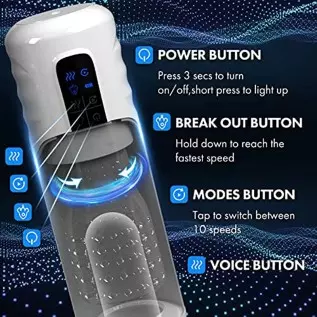 Automatic Male Masturbator,Male Masturbators Cup with 10 Thrusting & Rotating,Fentinos Upgraded Hands Free Pocket Pussy Male Str