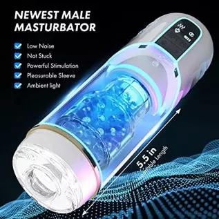 Automatic Male Masturbator,Male Masturbators Cup with 10 Thrusting & Rotating,Fentinos Upgraded Hands Free Pocket Pussy Male Str