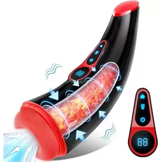 Male Masturbator Men Sex Toys - Adult Toys Male Masturbators with 9 Sucking & 9 Vibrating Modes, 3D Realistic Textured Sleeve He