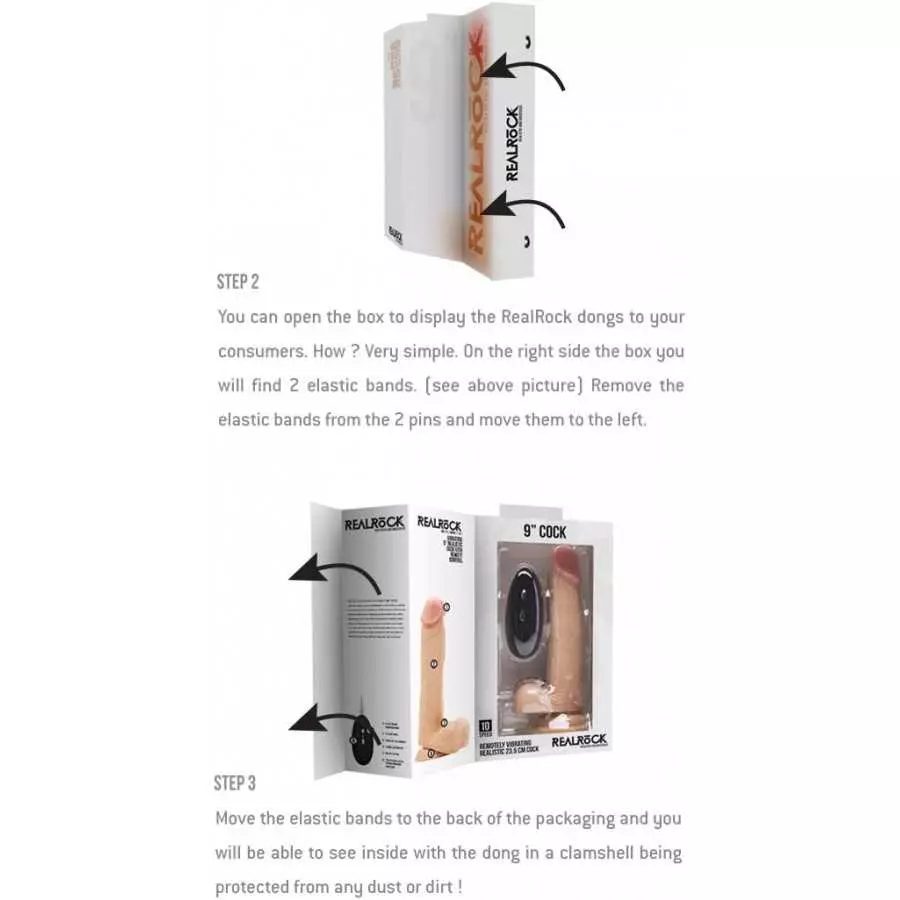 RealRock Vibrating Realistic Cock with Scrotum, Skin, 8 Inch