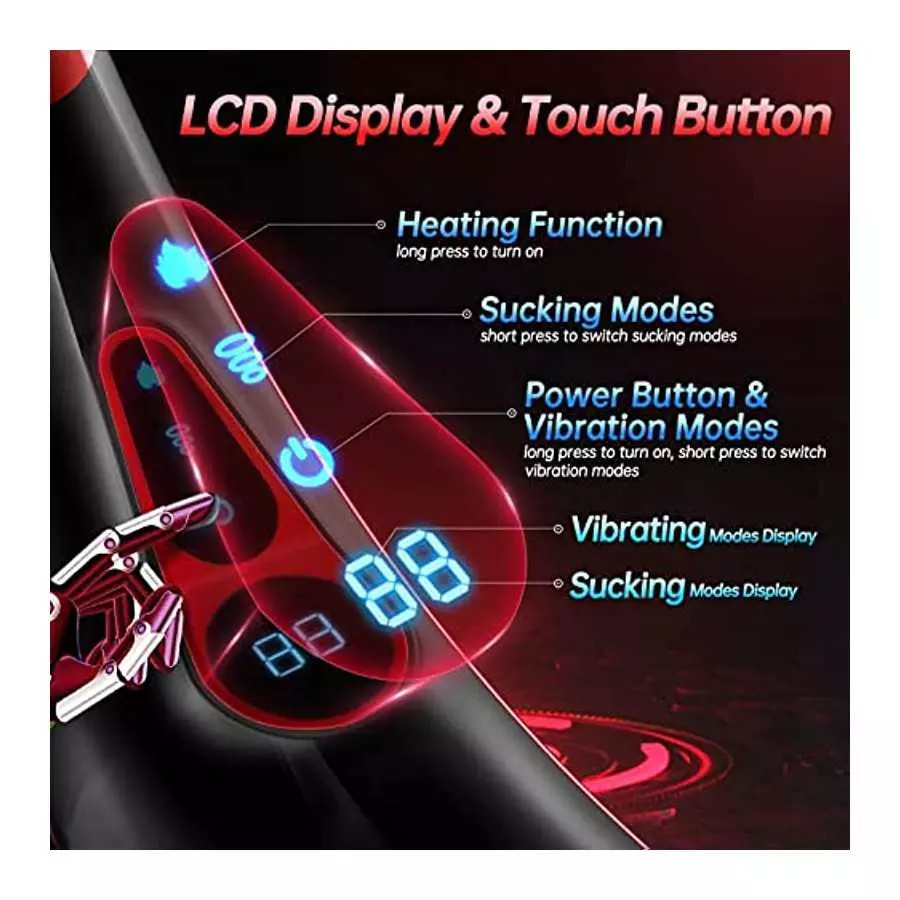 Male Masturbator Men Sex Toys - Adult Toys Male Masturbators with 9 Sucking & 9 Vibrating Modes, 3D Realistic Textured Sleeve He