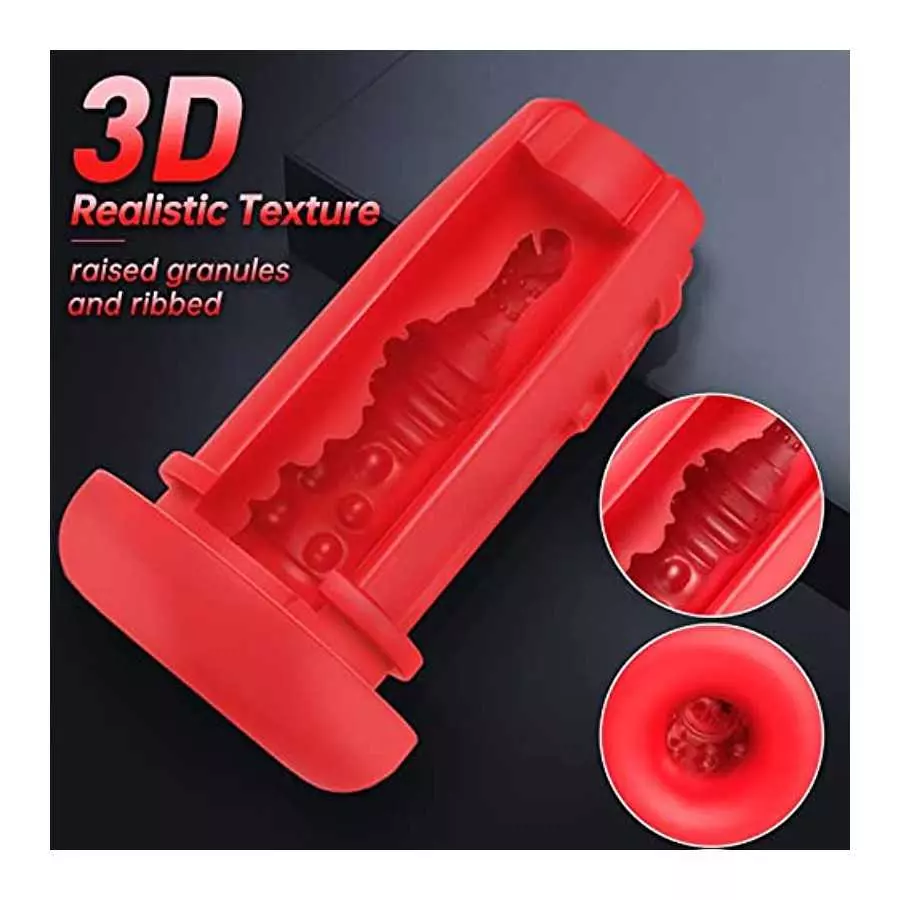 Male Masturbator Men Sex Toys - Adult Toys Male Masturbators with 9 Sucking & 9 Vibrating Modes, 3D Realistic Textured Sleeve He
